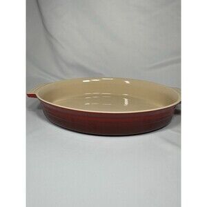 Le Creuset Cherry Red Oval  Baking Dish Casserole 12.5x8.25x2.25” #07.02